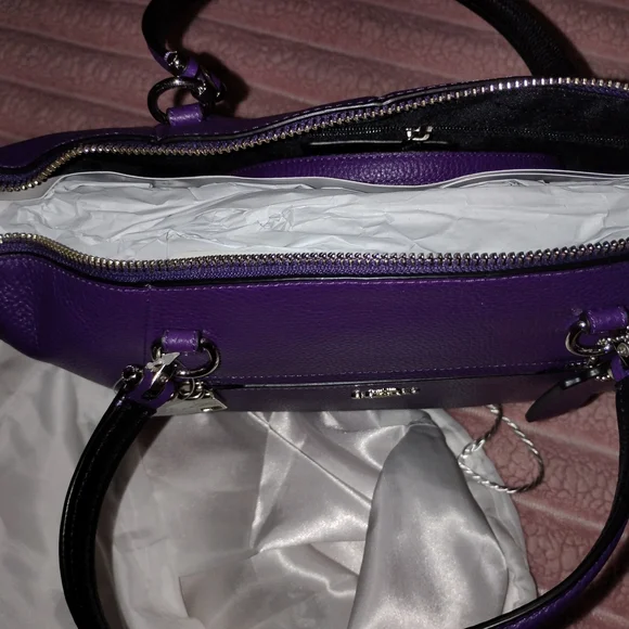Coach Vibrant Purple Leather Satchel - Picture 6 of 14